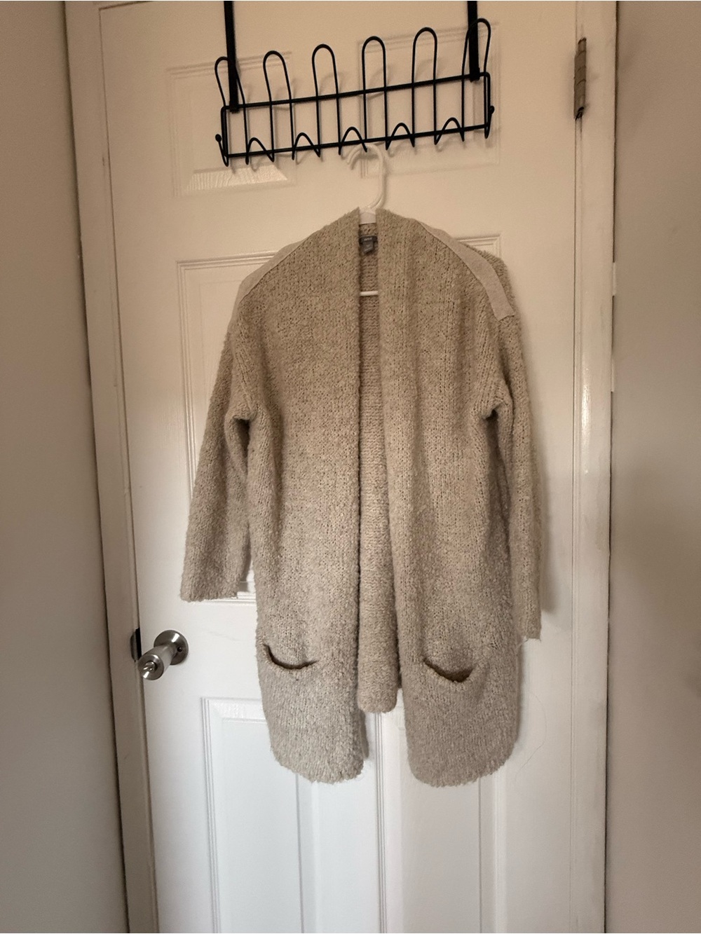 aerie Open-Front Cozy Cardigan in Light Beige